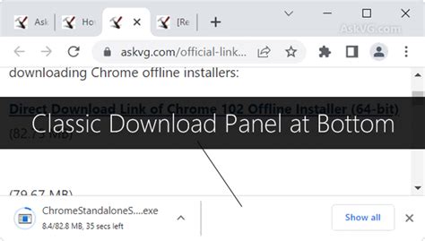 downloads at bottom of chrome